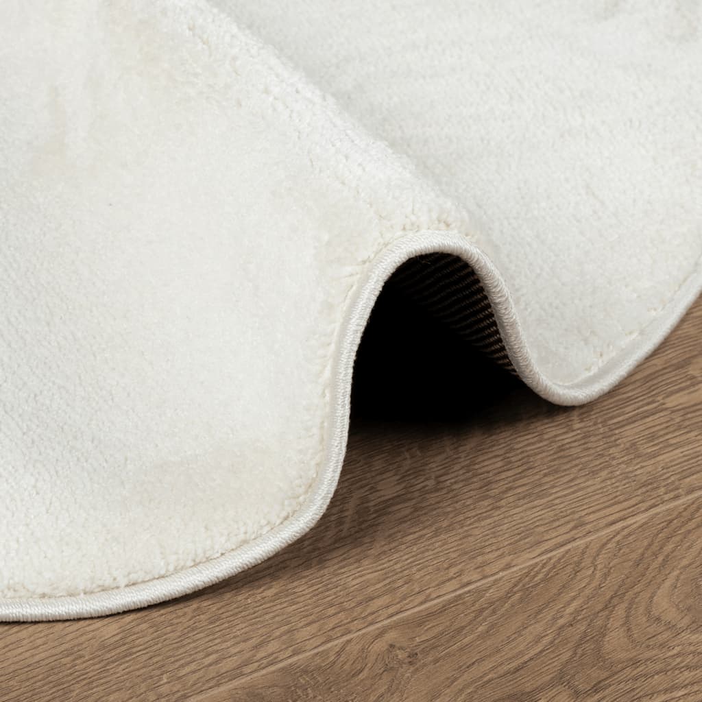 vidaXL Rug OVIEDO Short Pile Cream Ø 160 cm 6