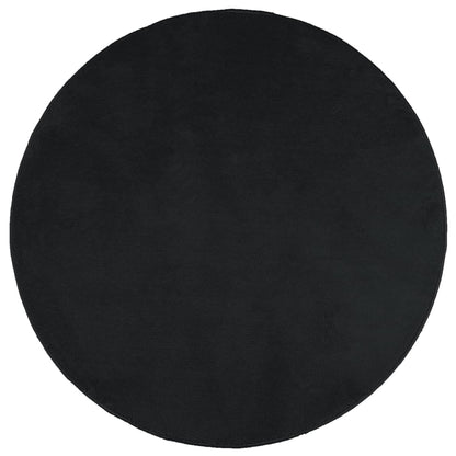 vidaXL Rug OVIEDO Short Pile Black Ø 160 cm 2