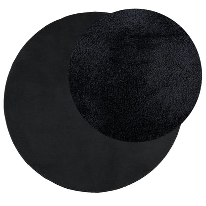 vidaXL Rug OVIEDO Short Pile Black Ø 160 cm 3