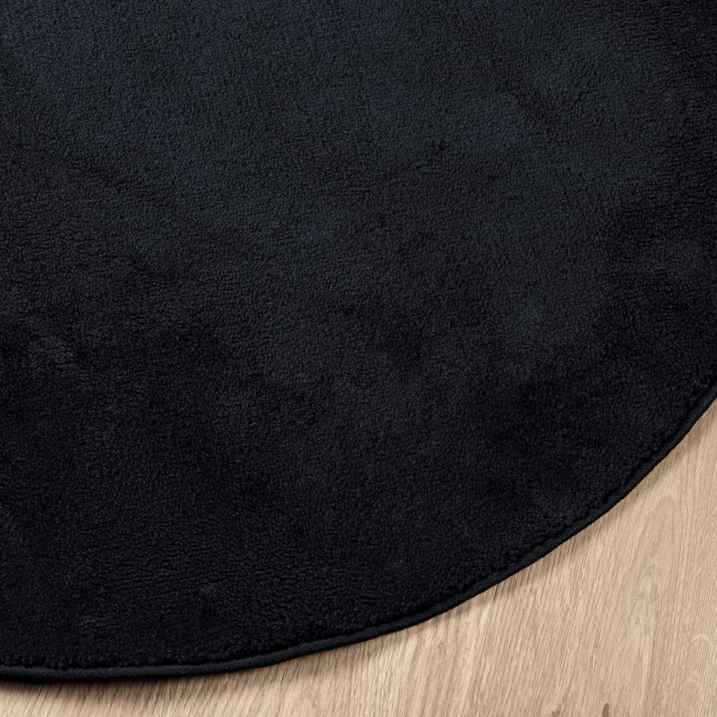 vidaXL Rug OVIEDO Short Pile Black Ø 160 cm 4