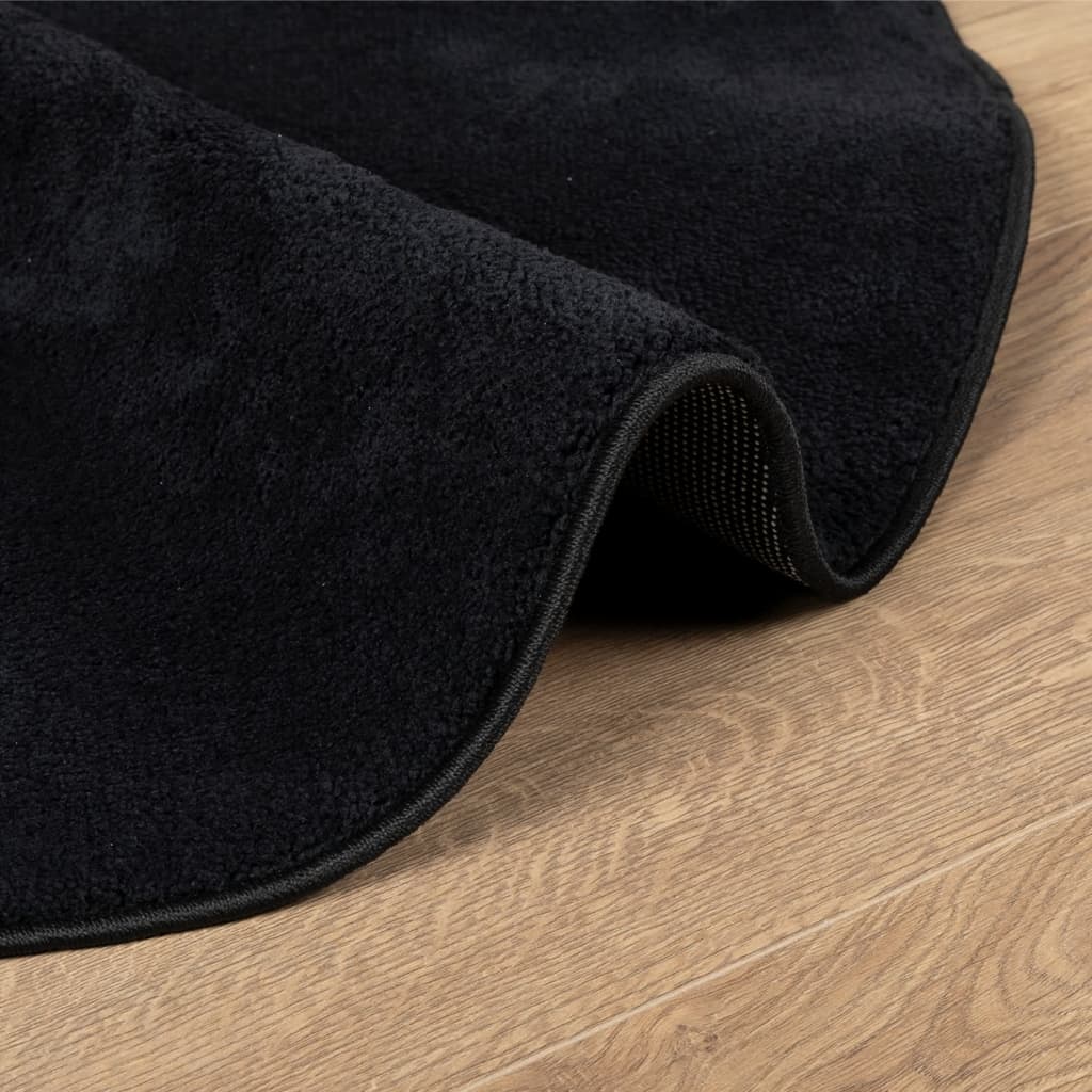 vidaXL Rug OVIEDO Short Pile Black Ø 160 cm 6