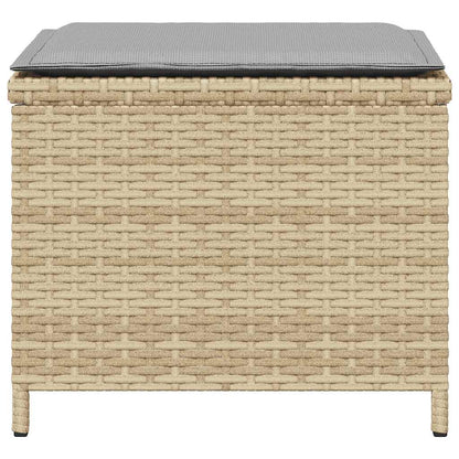 vidaXL Garden Stool 4 pcs Mix Beige Poly Rattan & Powder-Coated Steel 6