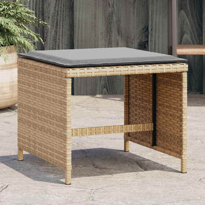 vidaXL Garden Stool 4 pcs Mix Beige Poly Rattan & Powder-Coated Steel 1