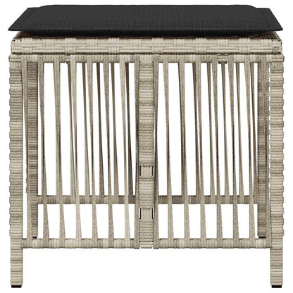 vidaXL Garden Stools with Cushions 4 pcs Light Grey 41x41x36 cm Poly Rattan 6