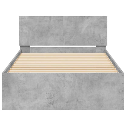 vidaXL Bed Frame without Mattress with Headboard Concrete Grey 100x200 cm 5