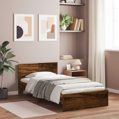 vidaXL Bed Frame without Mattress Smoked oak