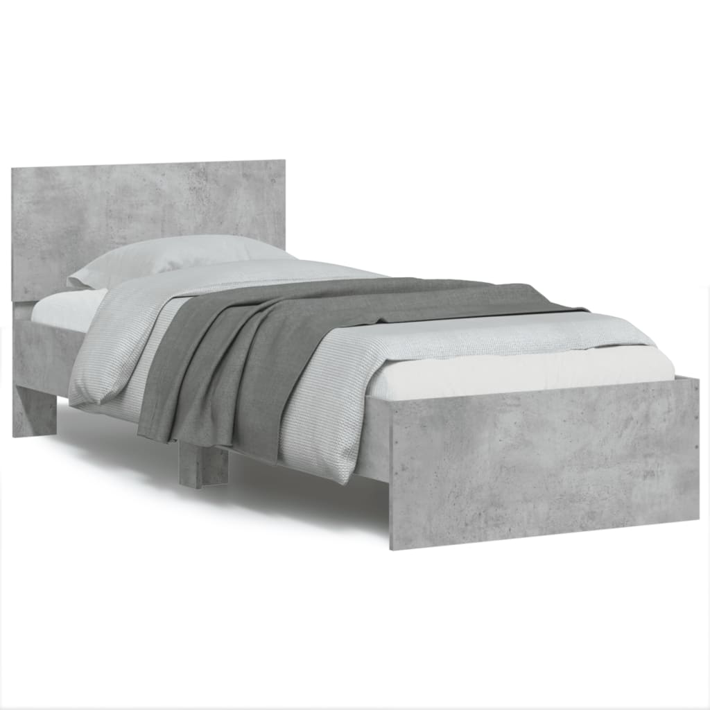 Bed Frame without Mattress Concrete grey 90 x 200 cm