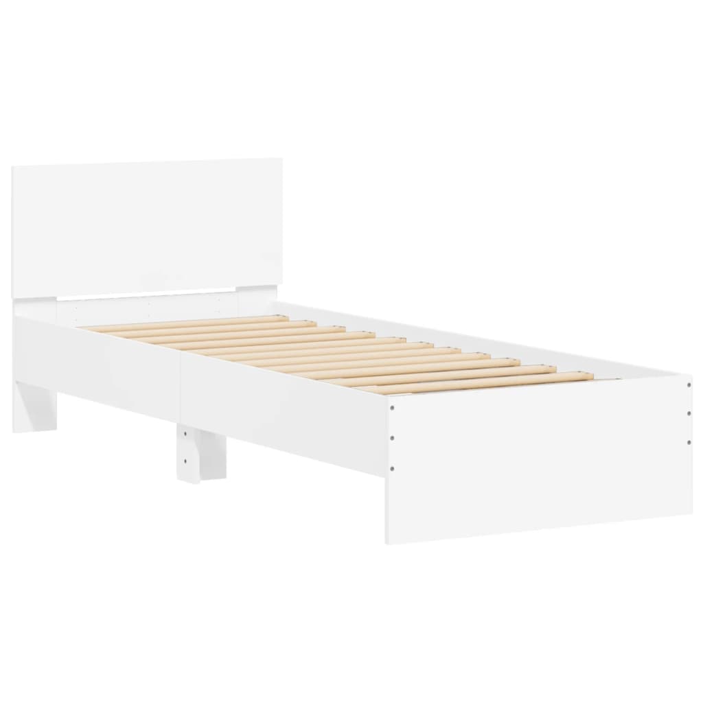 Bed Frame without Mattress White 75 x 190 cm