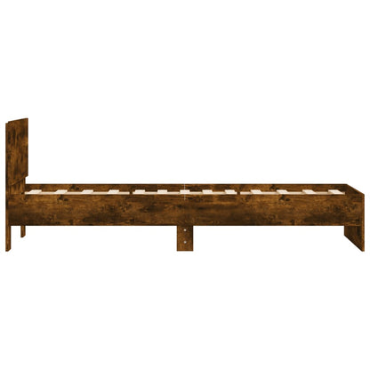 vidaXL Bed Frame without Mattress with Headboard Smoked Oak 75x190 cm Small Single 6