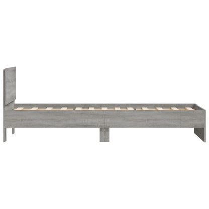 vidaXL Bed Frame without Mattress with Headboard Grey Sonoma 75x190 cm Small Single 6