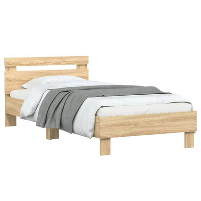 vidaXL Bed Frame without Mattress with LED Lights Sonoma Oak 75x190 cm Small Single 5