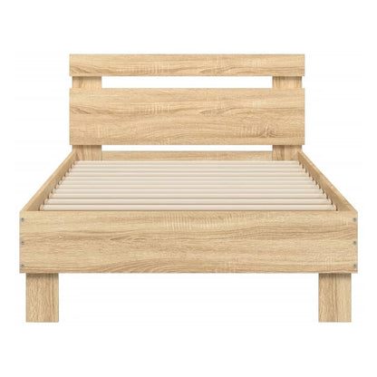 Bed Frame with LED without Mattress Sonoma Oak 75 x 190 cm