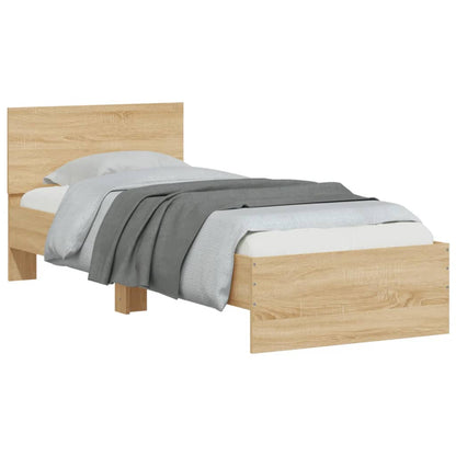 vidaXL Bed Frame without Mattress with LED Lights Sonoma Oak 90x200 cm 5