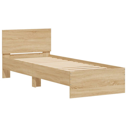 vidaXL Bed Frame without Mattress with LED Lights Sonoma Oak 90x200 cm 6