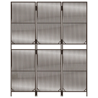 vidaXL Room Divider 3 Panels Brown Poly Rattan 5