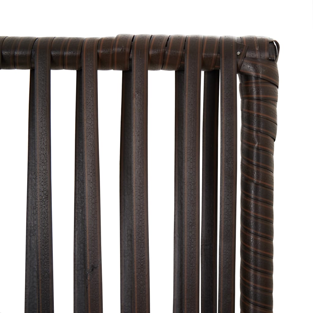 vidaXL Room Divider 3 Panels Brown Poly Rattan 6