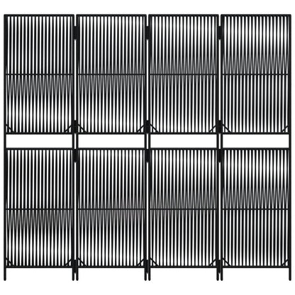 vidaXL Room Divider 4 Panels Black Poly Rattan 5