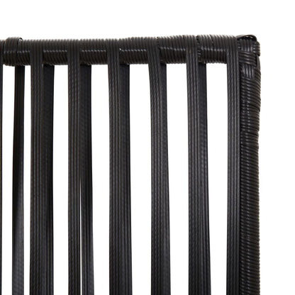vidaXL Room Divider 4 Panels Black Poly Rattan 6