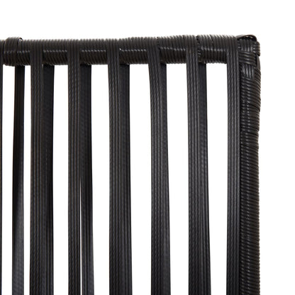 vidaXL Room Divider 5 Panels Black Poly Rattan 6