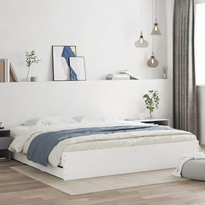 Bed Frame with Drawers without Mattress 200x200 cm White