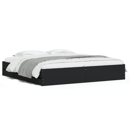 Bed Frame with Drawers without Mattress 200x200 cm Black