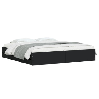 Bed Frame with Drawers without Mattress 200x200 cm Black