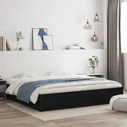 Bed Frame with Drawers without Mattress 200x200 cm Black