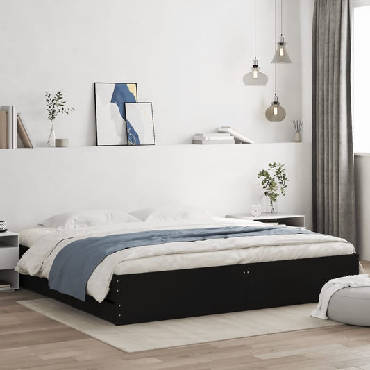 Bed Frame with Drawers without Mattress 180x200 cm Black