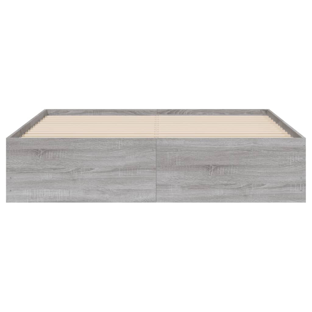 Bed Frame with Drawers without Mattress 140x200 cm Grey sonoma