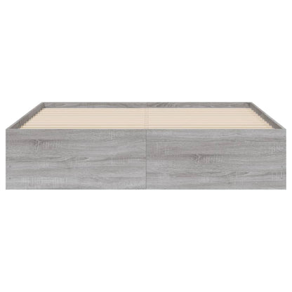 Bed Frame with Drawers without Mattress 140x200 cm Grey sonoma