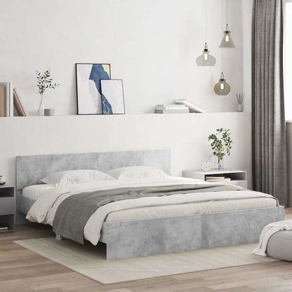 vidaXL Bed Frame without Mattress Concrete Grey