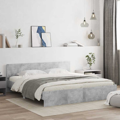 vidaXL Bed Frame without Mattress Concrete Grey