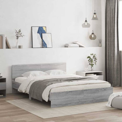 Bed Frame without Mattress Grey Sonoma