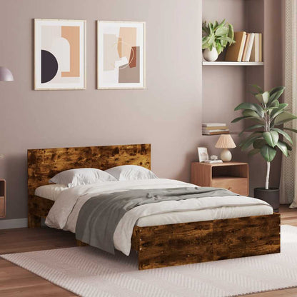 vidaXL Bed Frame without Mattress Smoked oak
