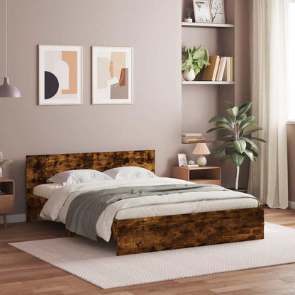 vidaXL Bed Frame without Mattress Smoked oak