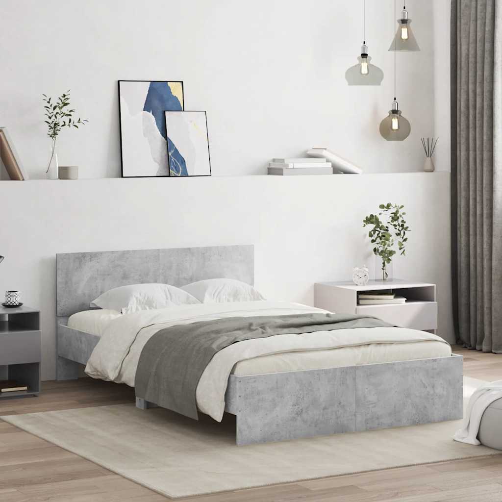 vidaXL Bed Frame without Mattress Concrete Grey
