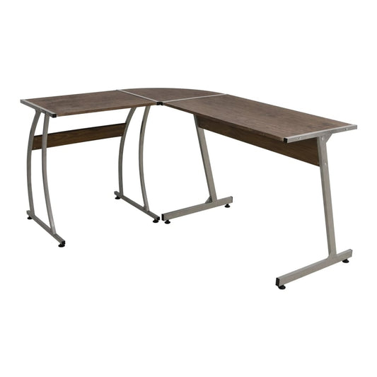 Corner Desk L-Shaped Brown