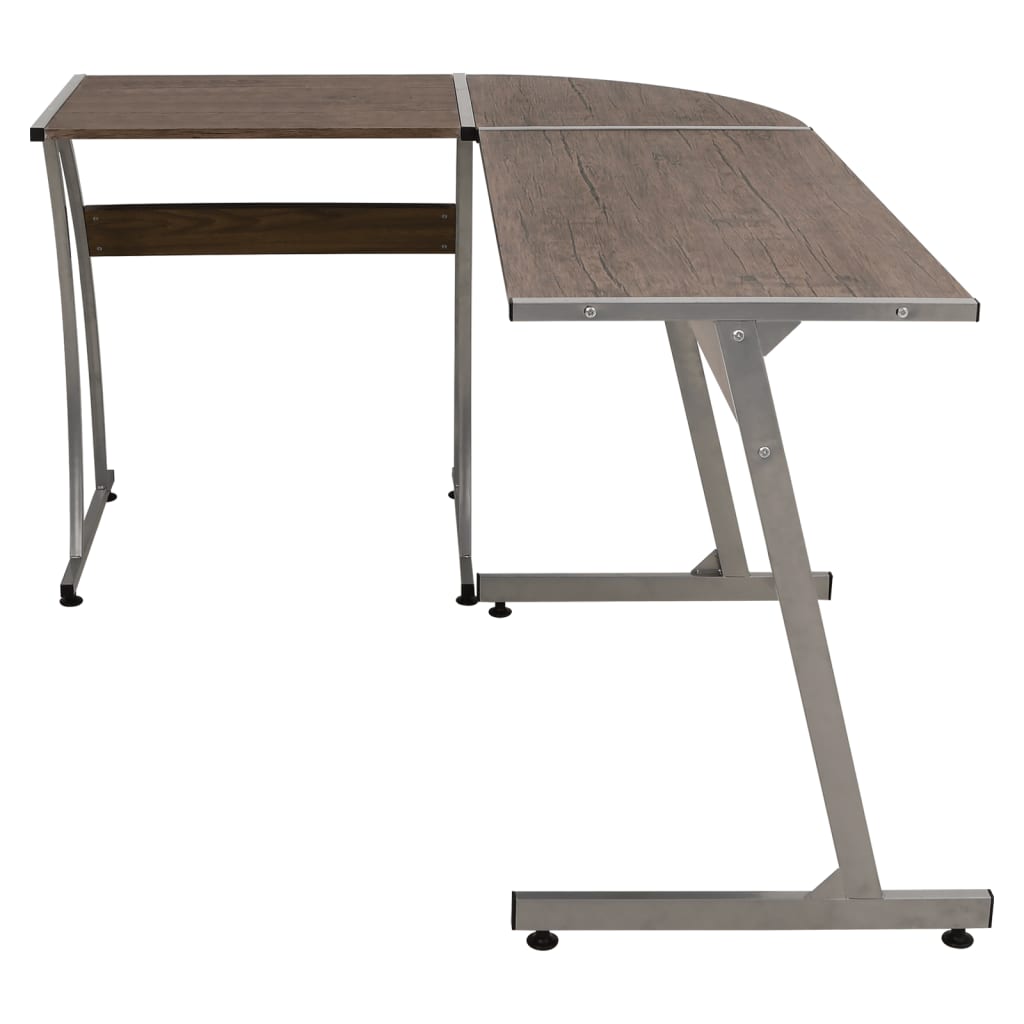 vidaXL Corner Desk Brown Engineered Wood 2