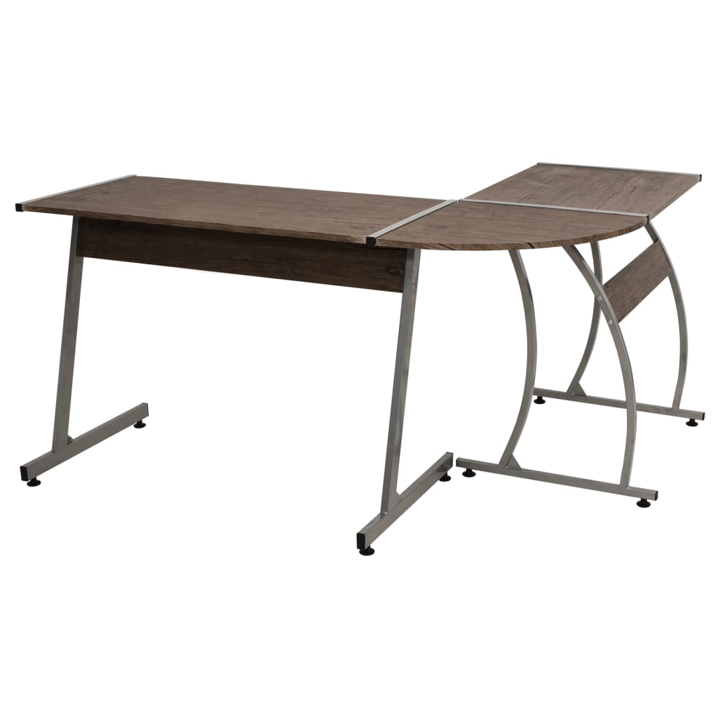 vidaXL Corner Desk Brown Engineered Wood 4