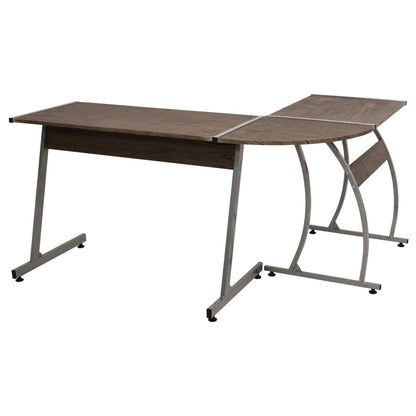 vidaXL Corner Desk Brown Engineered Wood 4