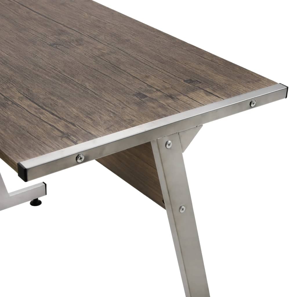vidaXL Corner Desk Brown Engineered Wood 5
