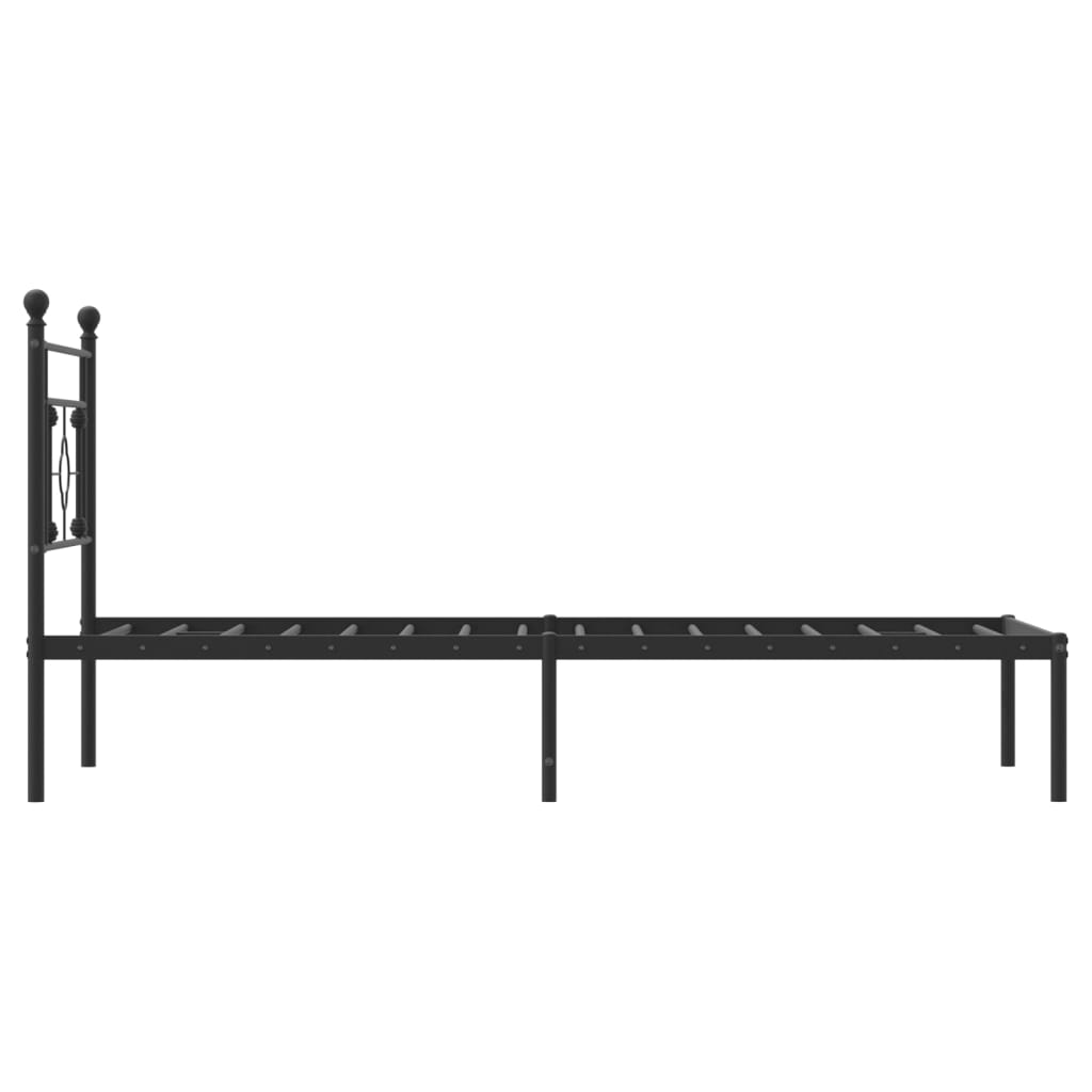 vidaXL Metal Bed Frame without Mattress with Headboard Black 90x200cm 6