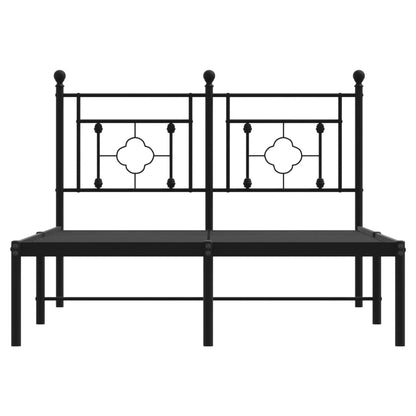 vidaXL Metal Bed Frame without Mattress with Headboard Black 120x190cm 5