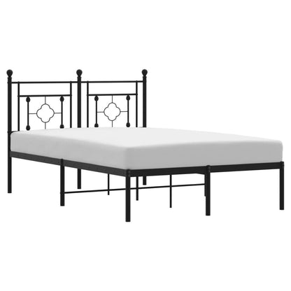 vidaXL Metal Bed Frame without Mattress with Headboard Black 120x200cm 2
