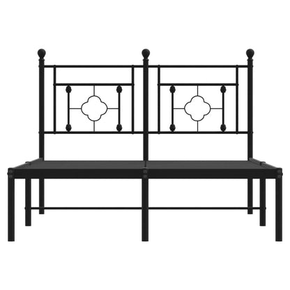 vidaXL Metal Bed Frame without Mattress with Headboard Black 120x200cm 5