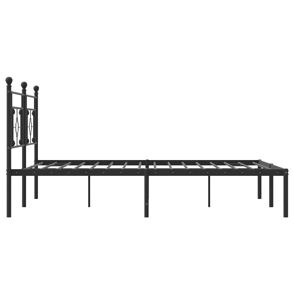 vidaXL Metal Bed Frame without Mattress with Headboard Black 183x213cm 6
