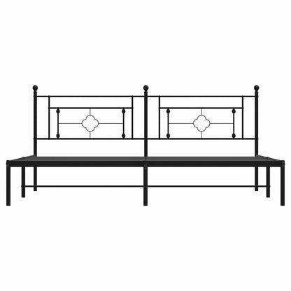 vidaXL Metal Bed Frame without Mattress with Headboard Black 193x203cm 5