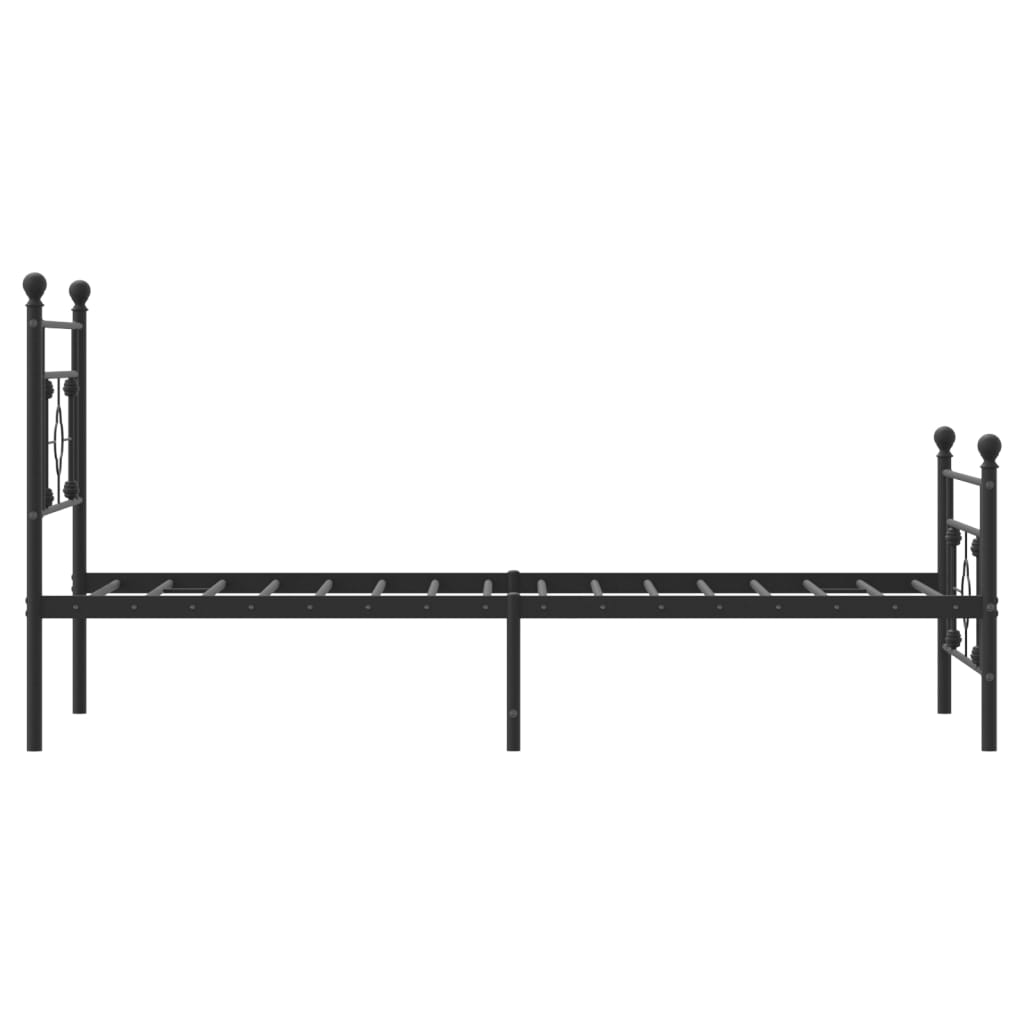 vidaXL Metal Bed Frame without Mattress with Footboard Black 90x190cm 6