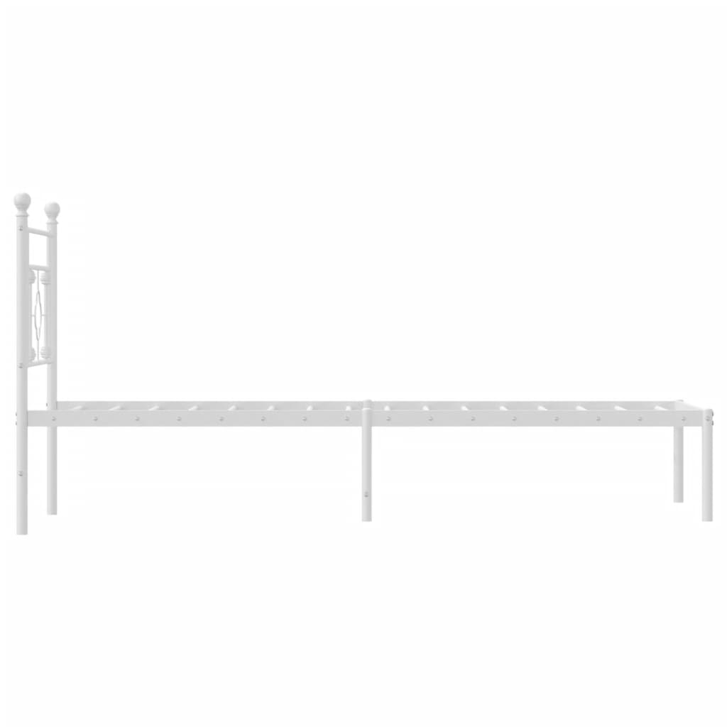 vidaXL Metal Bed Frame without Mattress with Headboard White 75x190cm 6