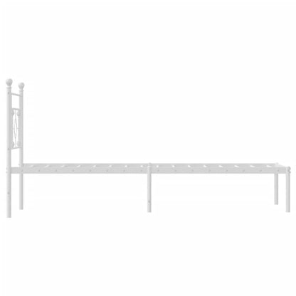 vidaXL Metal Bed Frame without Mattress with Headboard White 75x190cm 6